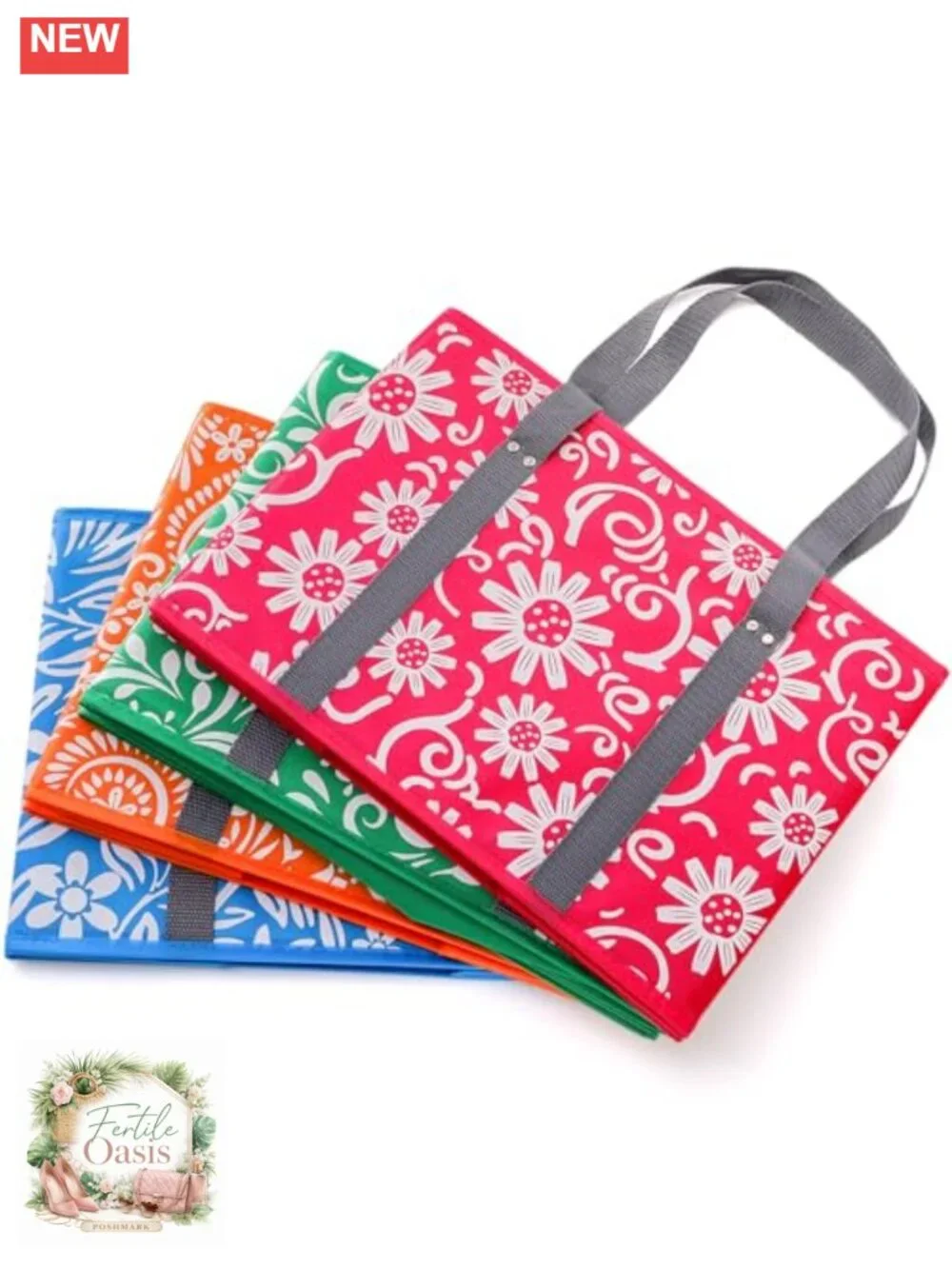 Reusable Grocery Bags Tote Storage Box Collapsible Heavy Duty 50lbs Foldable